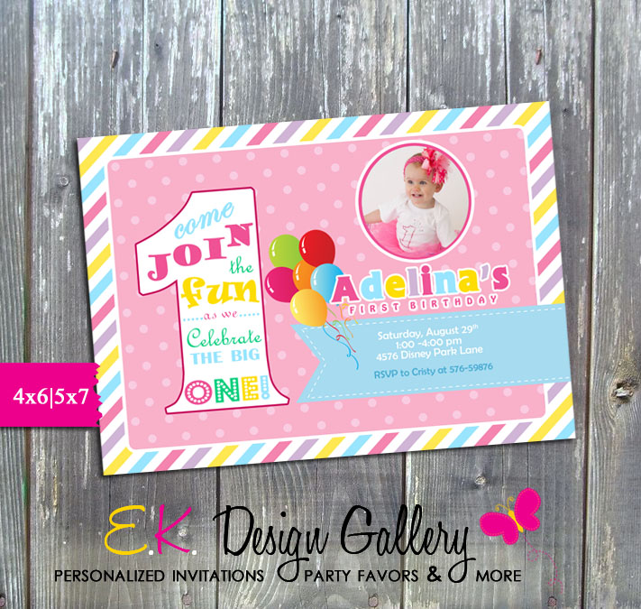 The Big One First 1st Birthday Party Invitation - Printed
