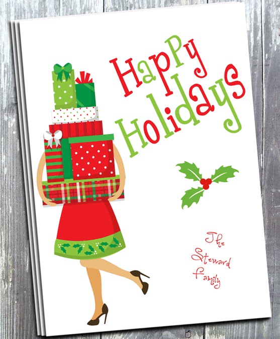 Holiday Gifts Personalized Card - Printed