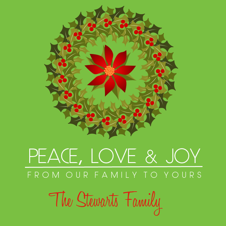 Peace Love Joy Holiday Gift Tag -Printed