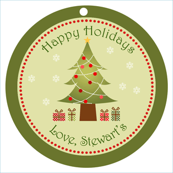 Christmas Tree Holiday Gift Tag - Printed
