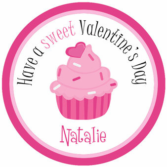 Valentine Cupcake Topper/ Favor Tag - Printed
